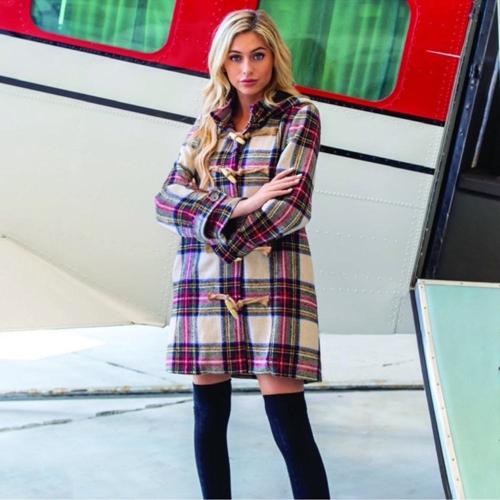 JUDITH MARCH plaid Toggle coat